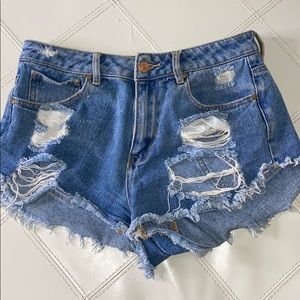 Pacsun Medium Wash High Rise Festival Short